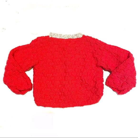 Hand Knit Pink Infant Baby Cardigan Sweater Girls 6 Months - Picture 2 of 4